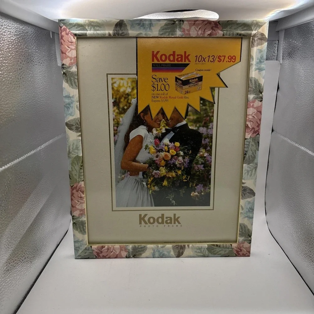 Vtg~Kodak Floral Photo Frame~Pink/Blue/Rose~Cottage Core~8x10~NWT